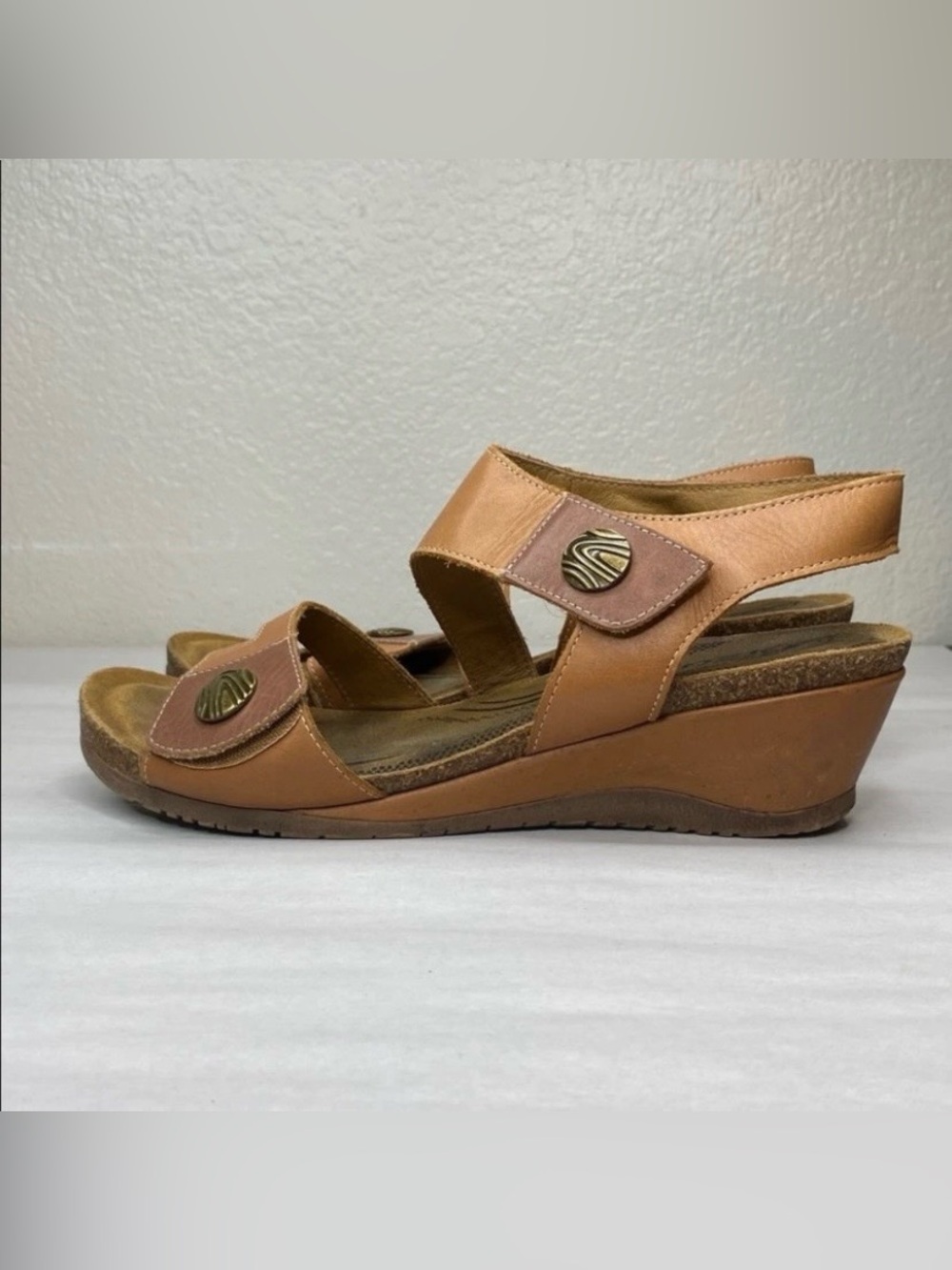 Biza Madison Boho Tan Leather Comfort Sandals Size 40 / 9